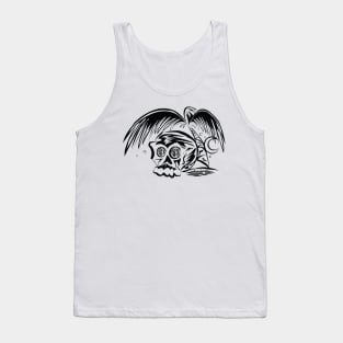 Skull Isle on White Tank Top